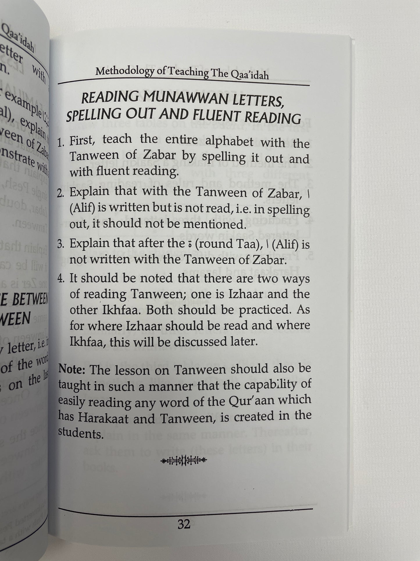 Methodology of Teaching the Qaa’idah