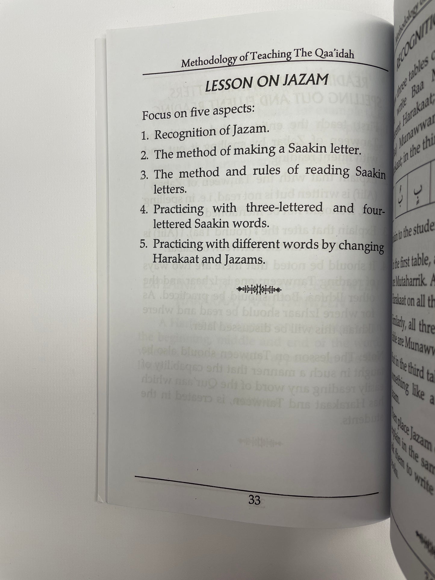 Methodology of Teaching the Qaa’idah