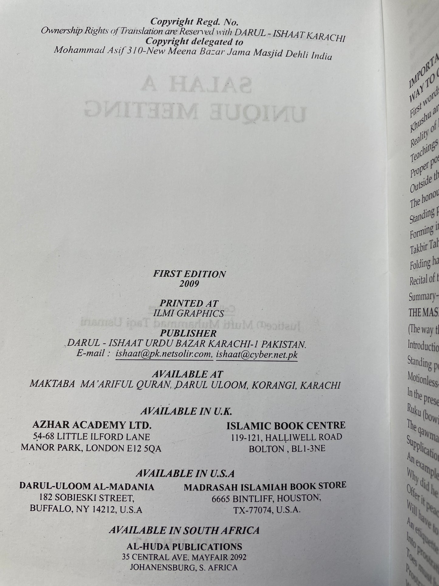 Salah A Unique Meeting: Muslim Guide to Perfect the Prayer (Discourses on Individual Spiritual Perfection)