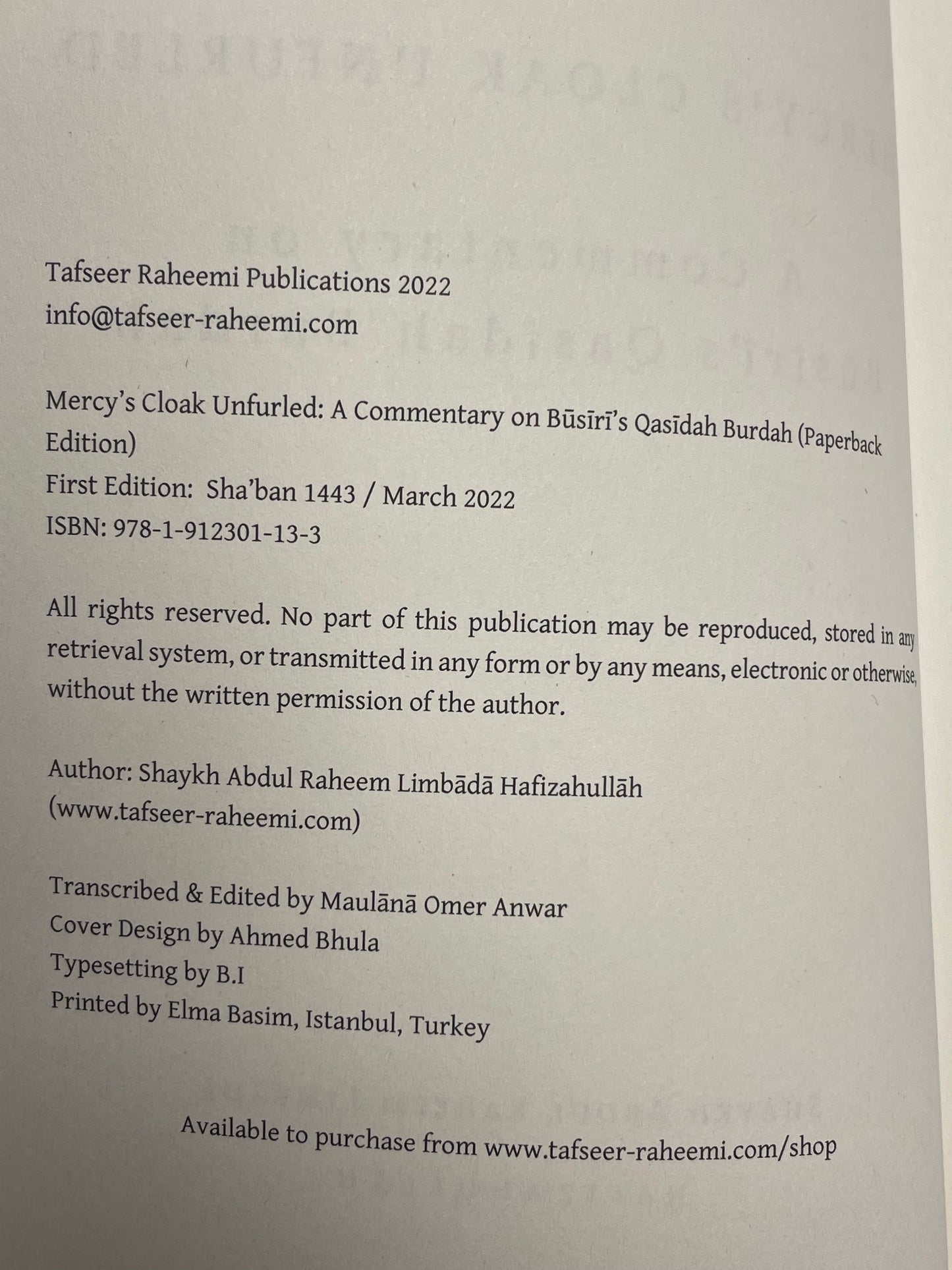 Mercy’s Cloak Unfurled