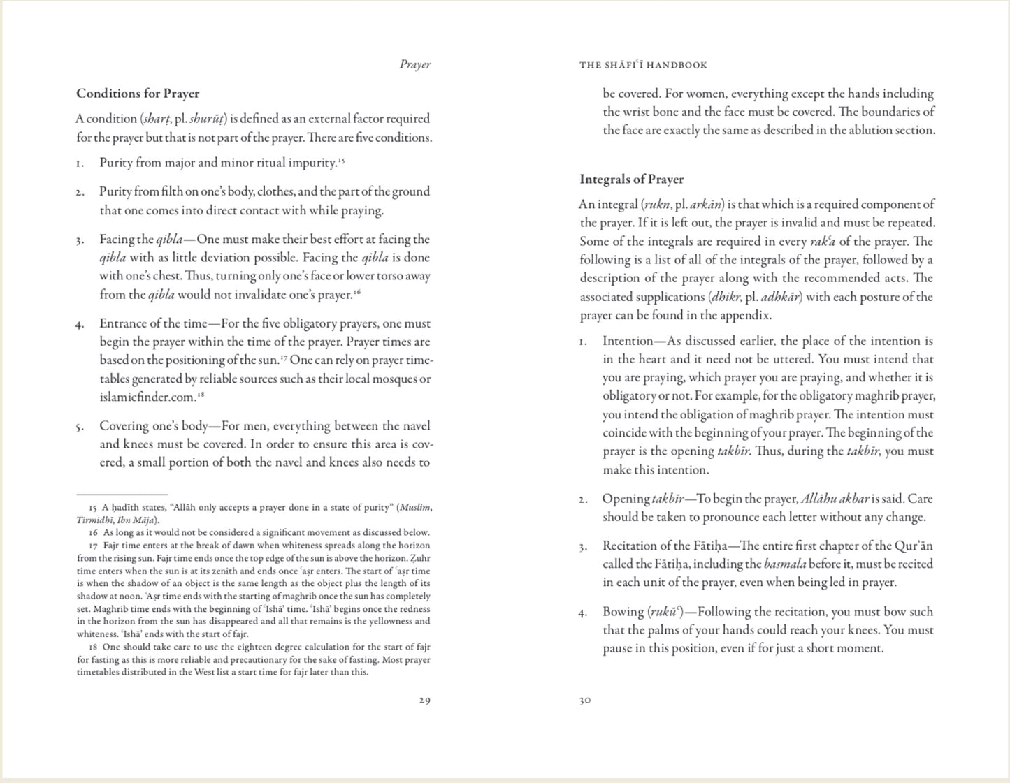 The Shafi’i Manual of Purity, Prayer & Fasting