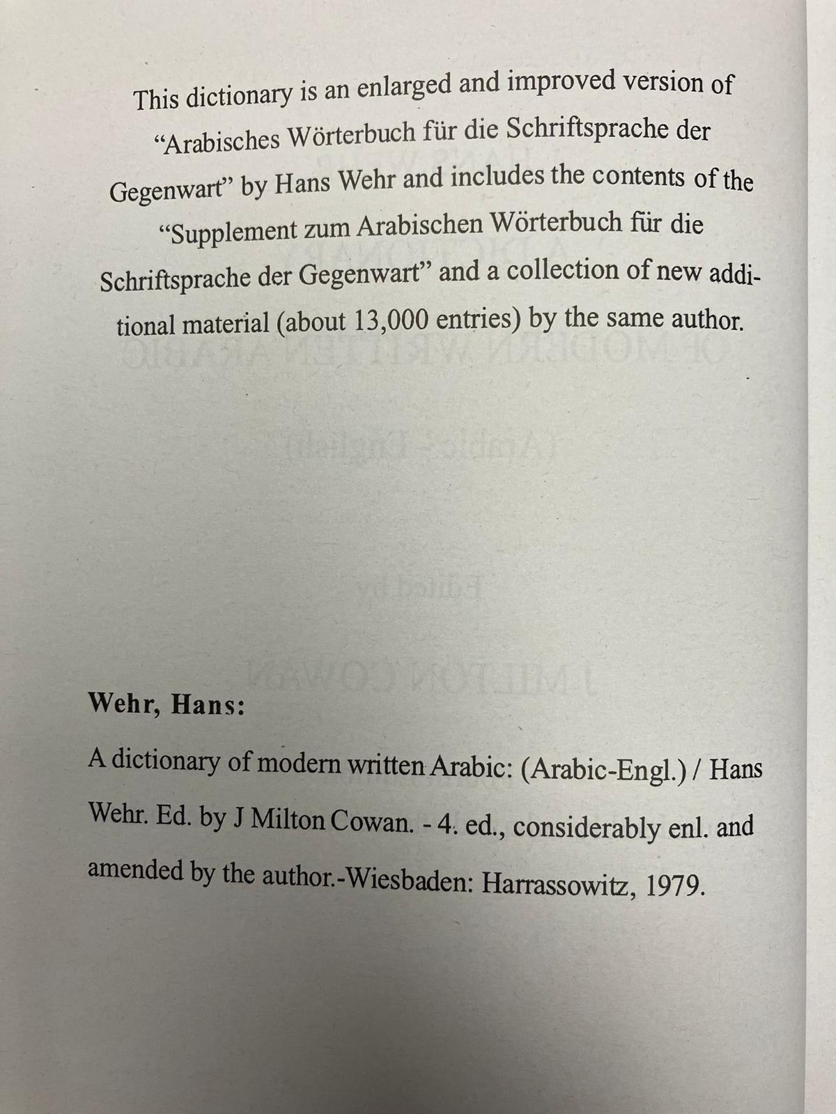 Hans Wehr (Hardcover)