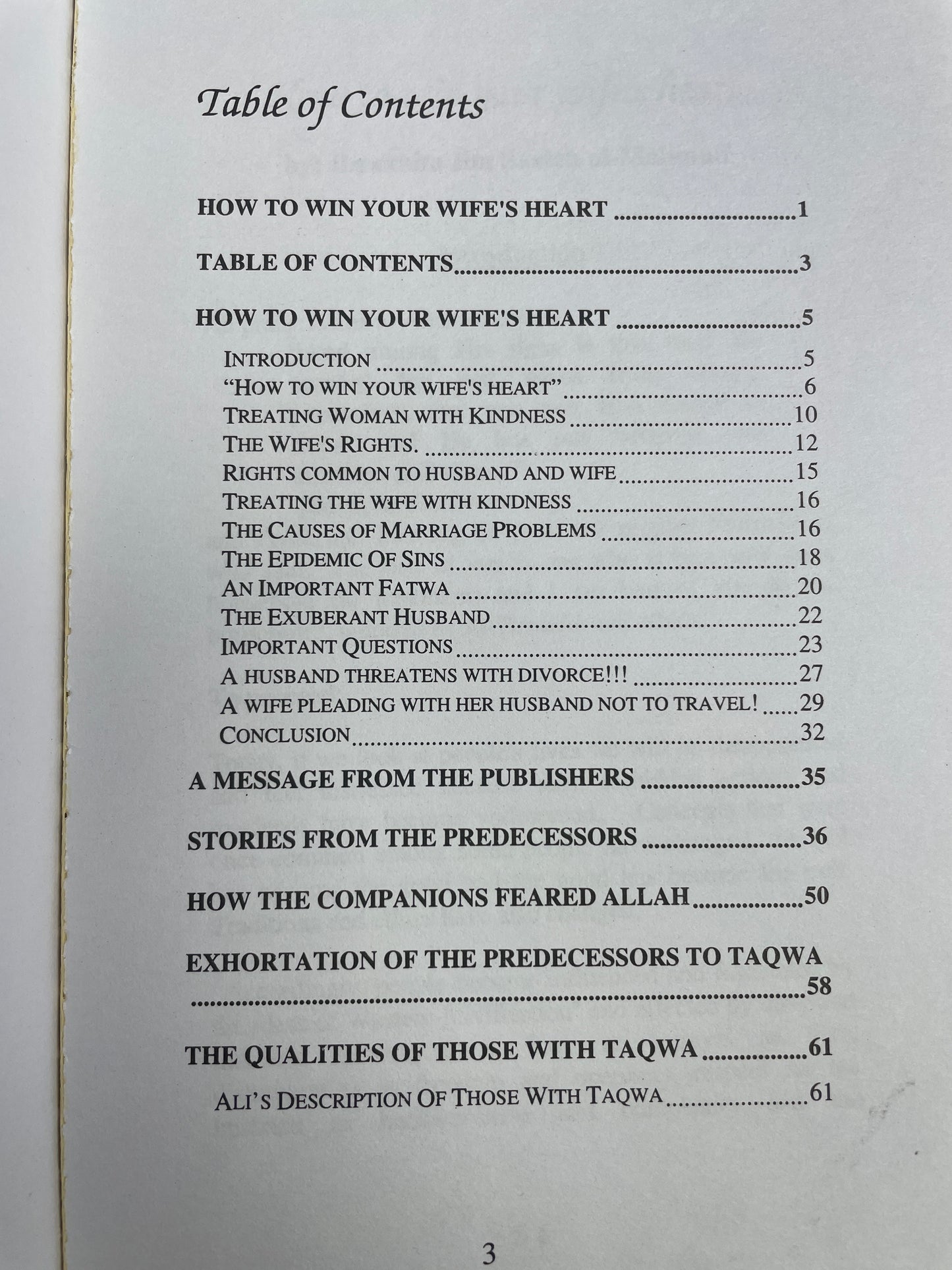 Winning the Heart of your Wife