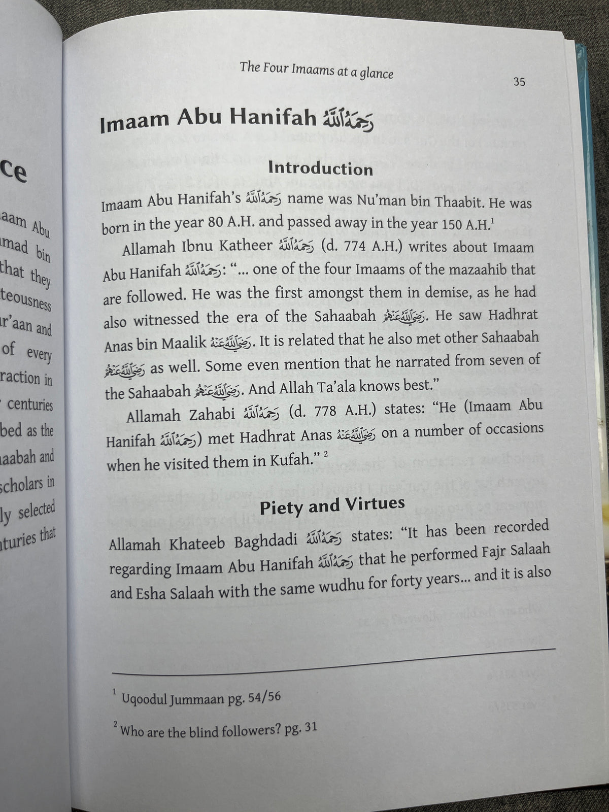 Why should we Follow an Imaam?: A concise Treatise which includes a short biography of the four Imaams of Fiqh, Explores the Issue of Taqleed and deals with many other Question