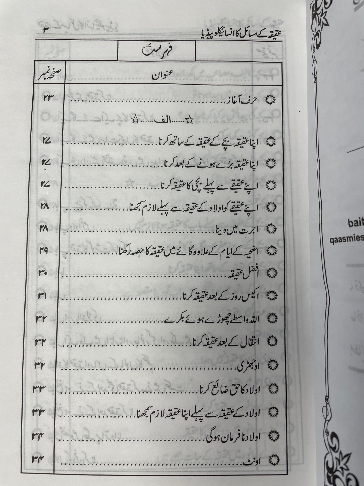 عقیقہ کے مسائل کا انسائیکلوپیڈیا - Aqeeqah ke masaail ka Encyclopedia