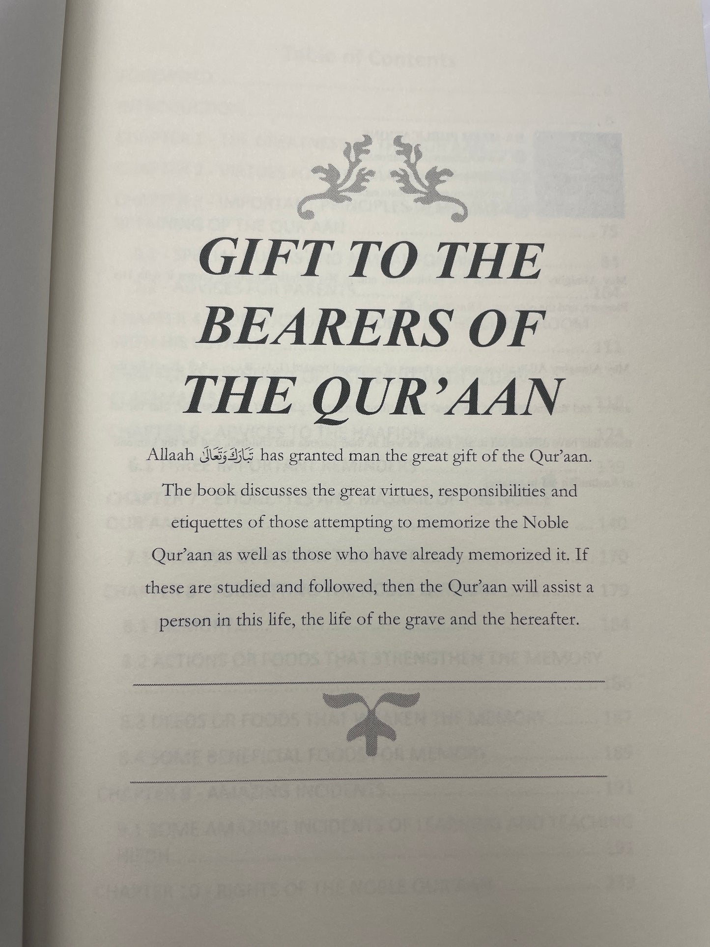 Gift to the bearers of the Qur’aan