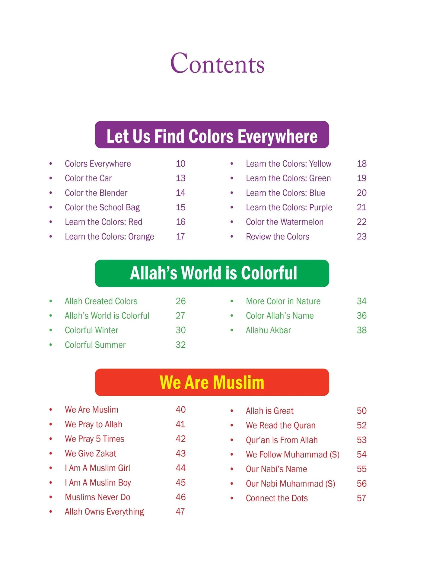 Weekend Learning Islamic Studies - Junior Kindergarten