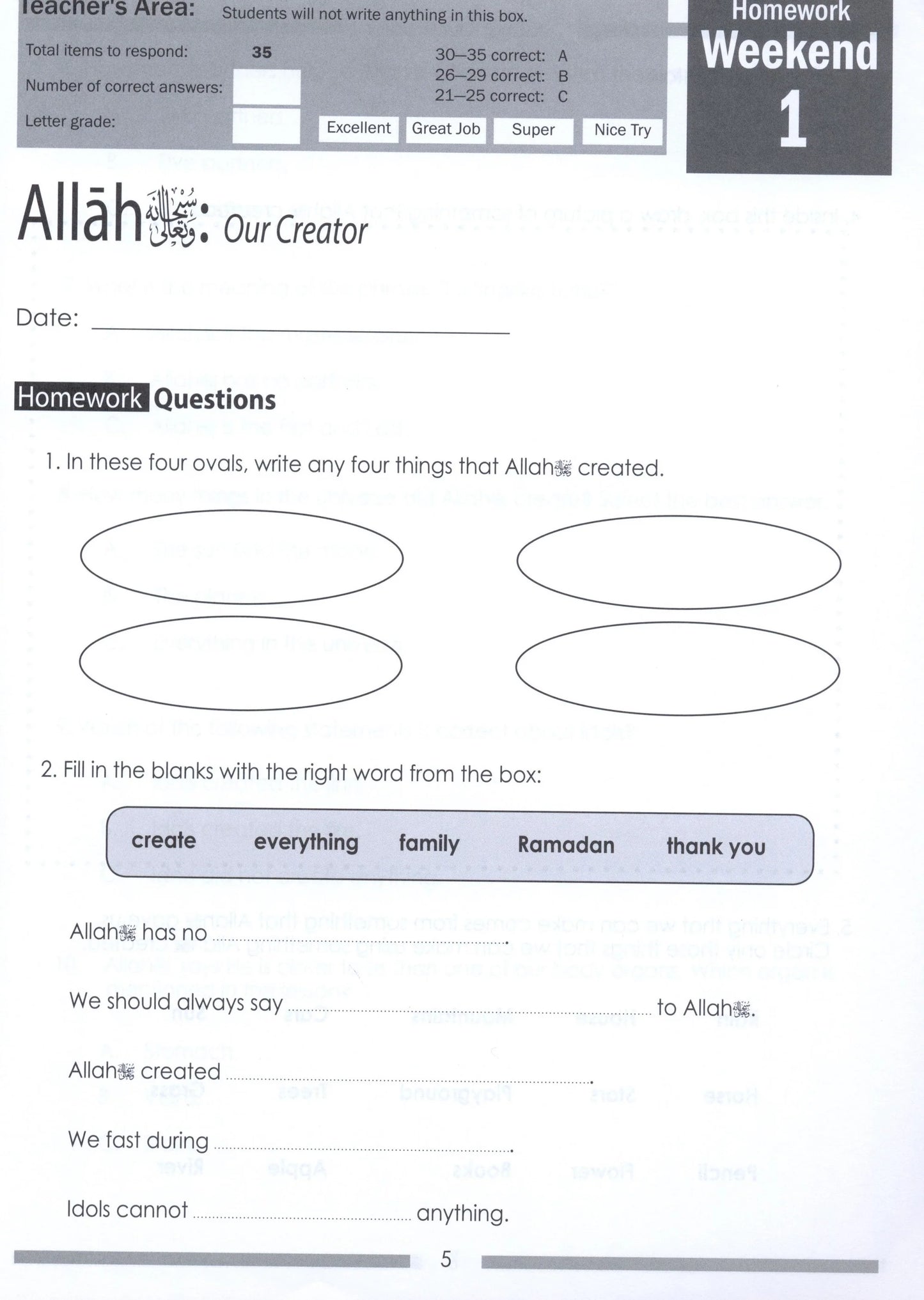 Weekend Learning Islamic Studies Workbook - Level 2